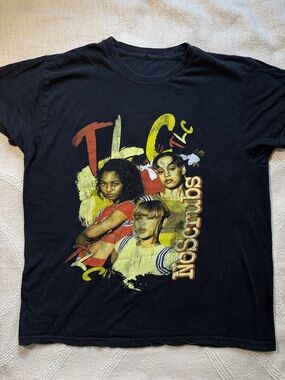 No Scrubs TLC Black Tee with Colorful Graphic
